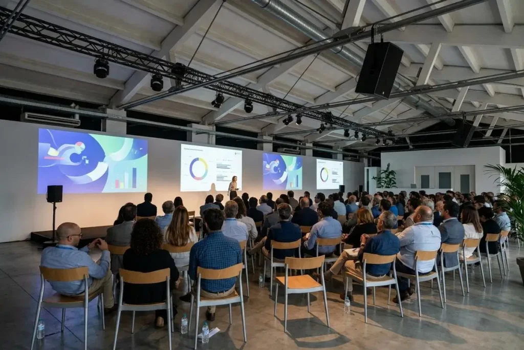 Experiencia audiovisual inmersiva en un evento
