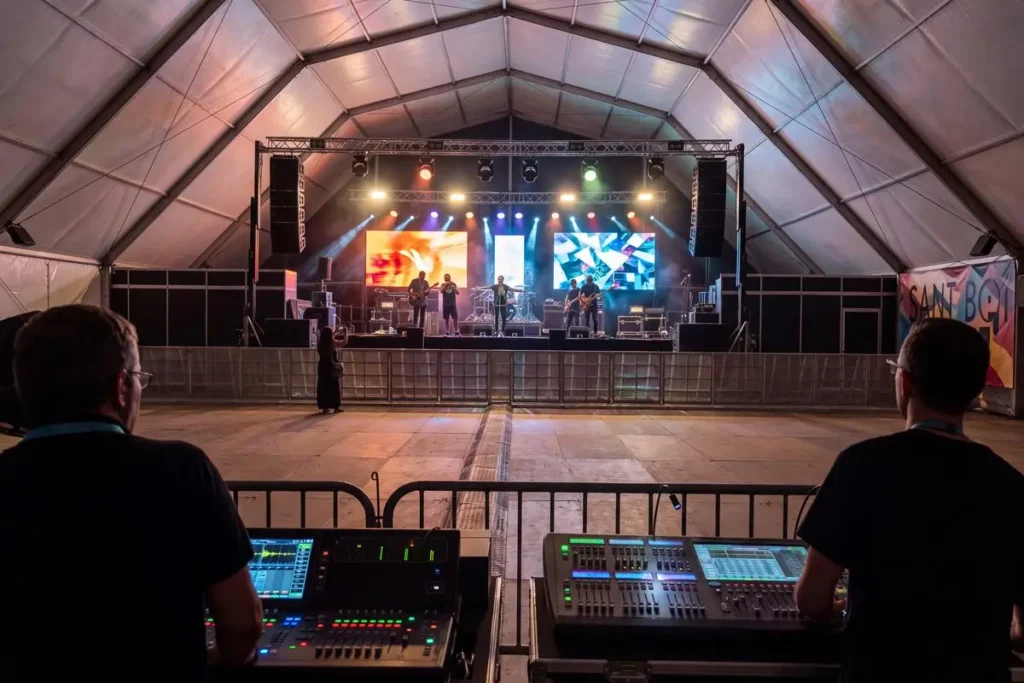 Servicios audiovisuales durante un evento